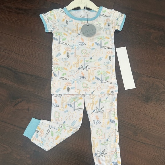 Milkberry Bamboo Tropical Animal Pajama Set NWT | Size 24 Months - Picture 1 of 4